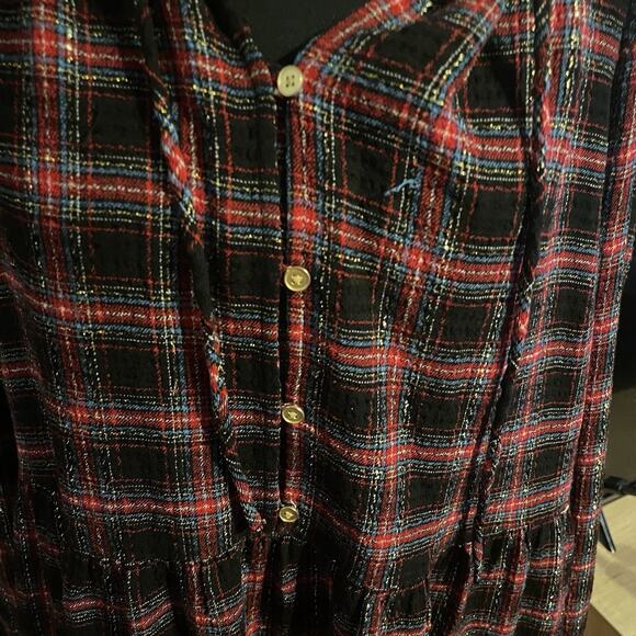 Loft Shimmer Plaid Tiered Dress - Picture 14 of 16